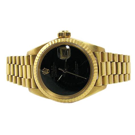 womens rolex with black face